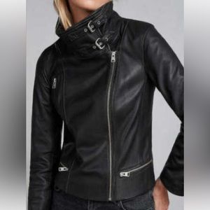 All saints Bales leather jacket size 00 Brand New!